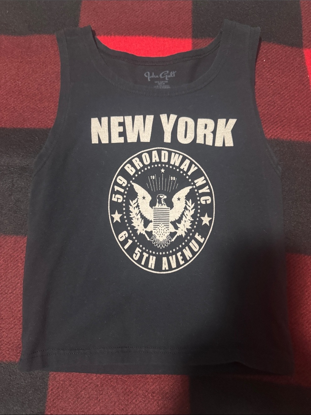 Brandy Melville Black Tank Top with White New York Graphic